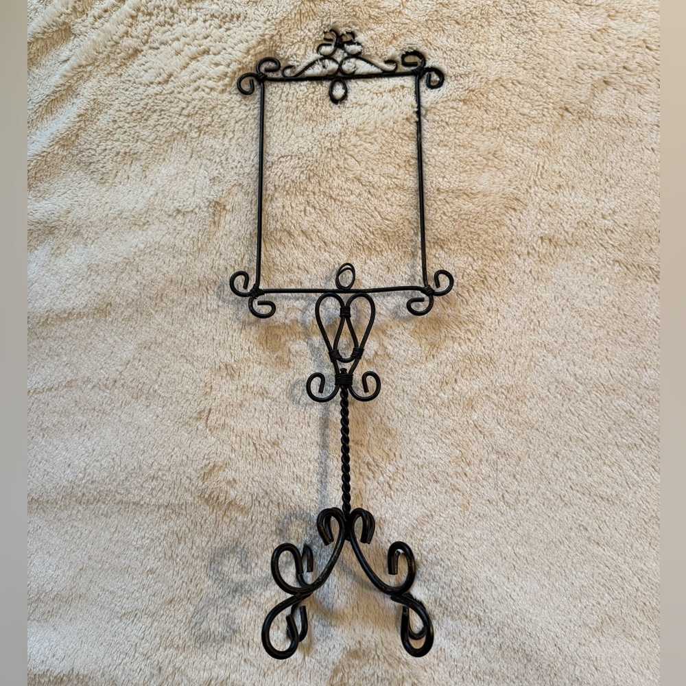 Elegant Black Wrought Iron Picture Frame/sign holder